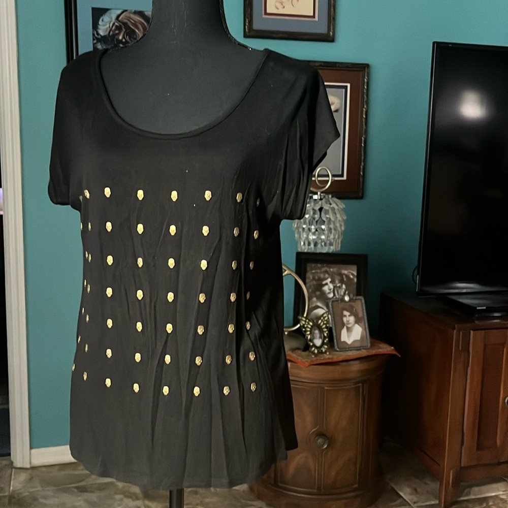 Miss Chievious size M black with gold skulls